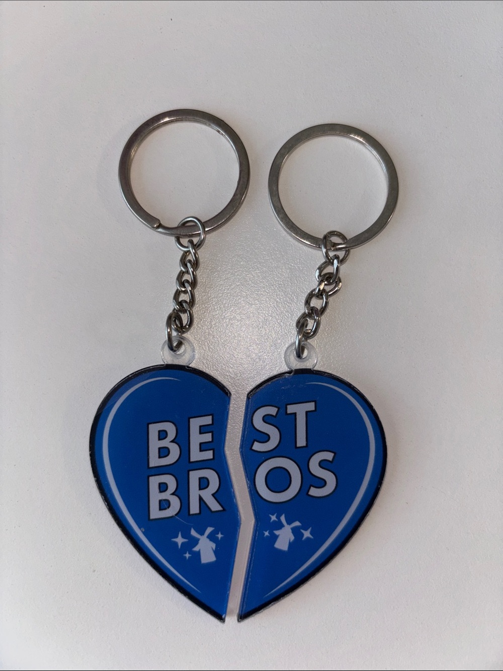 Dutch Bros Blue 'Best Bros' Split Heart Keychain Set